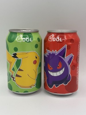 QDOL POKEMON SODA  Pikachu & Gengar Soda Water 330 mL - TAIWAN EXCLUSIVE