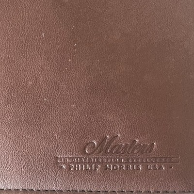 Vintage Philip Morris Masters Brown Leather Bifold Wallet Card & Checkbook Promo