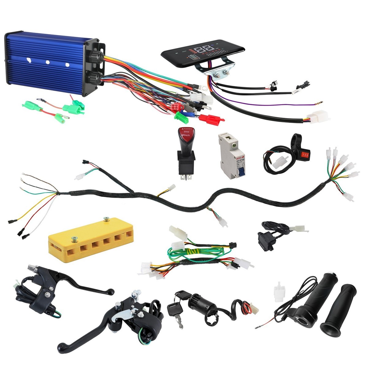 36V 48V 72V Brushless Motor Controller Kit w/ Display Wiring 350W
