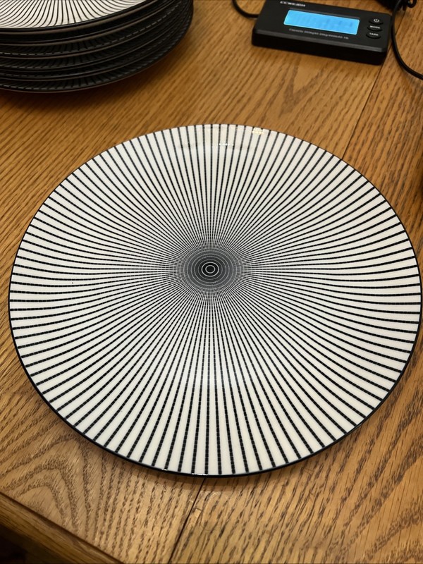 Royal Norfolk Black And White Dash Dishes 7 Piece Set 7.5 In