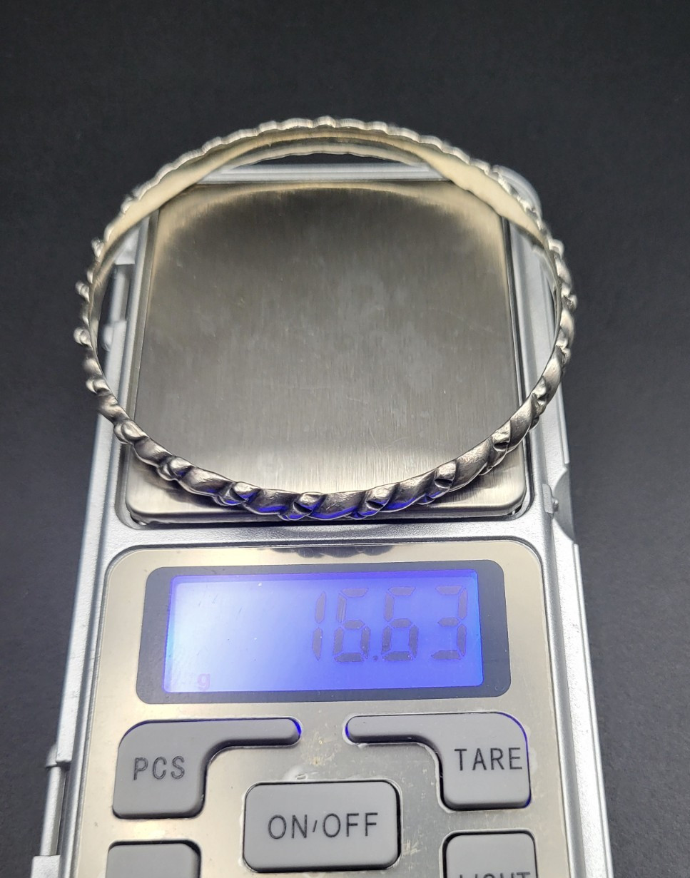 Sterling Silver  Solid Cable Twist Bangle Bracele… - image 8