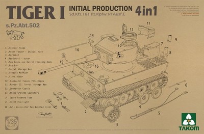 Takom 2197 Tiger I Initial Production - Sd.kfz.181 Pz.Kpfw.VI Ausf.E scale 1/35