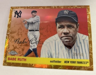 2025 Topps Chrome Platinum #418 Babe Ruth Toile Cream Gold 39/50 Yankees