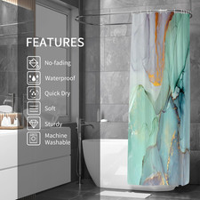 Long Fabric Shower Curtain 72 X 78, Tall Abstract Marble Shower Curtains for ...