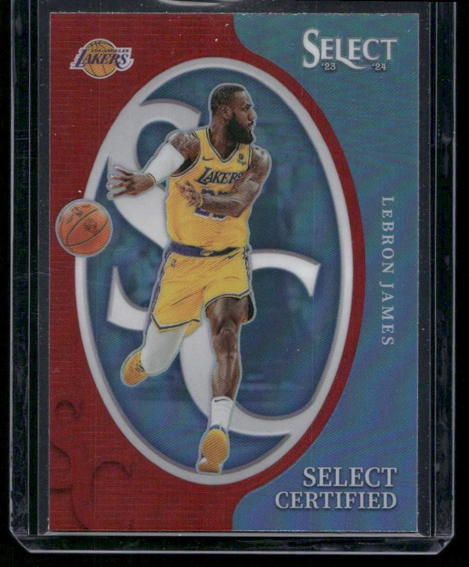 2023-24 Panini Select #7 LeBron James Select Certified Red Prizms