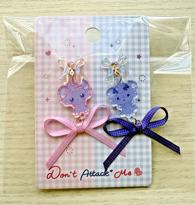 Pokemon Center Espurr Don t Attack Me Earring Set Ribbon Charm Japan Limited NEW