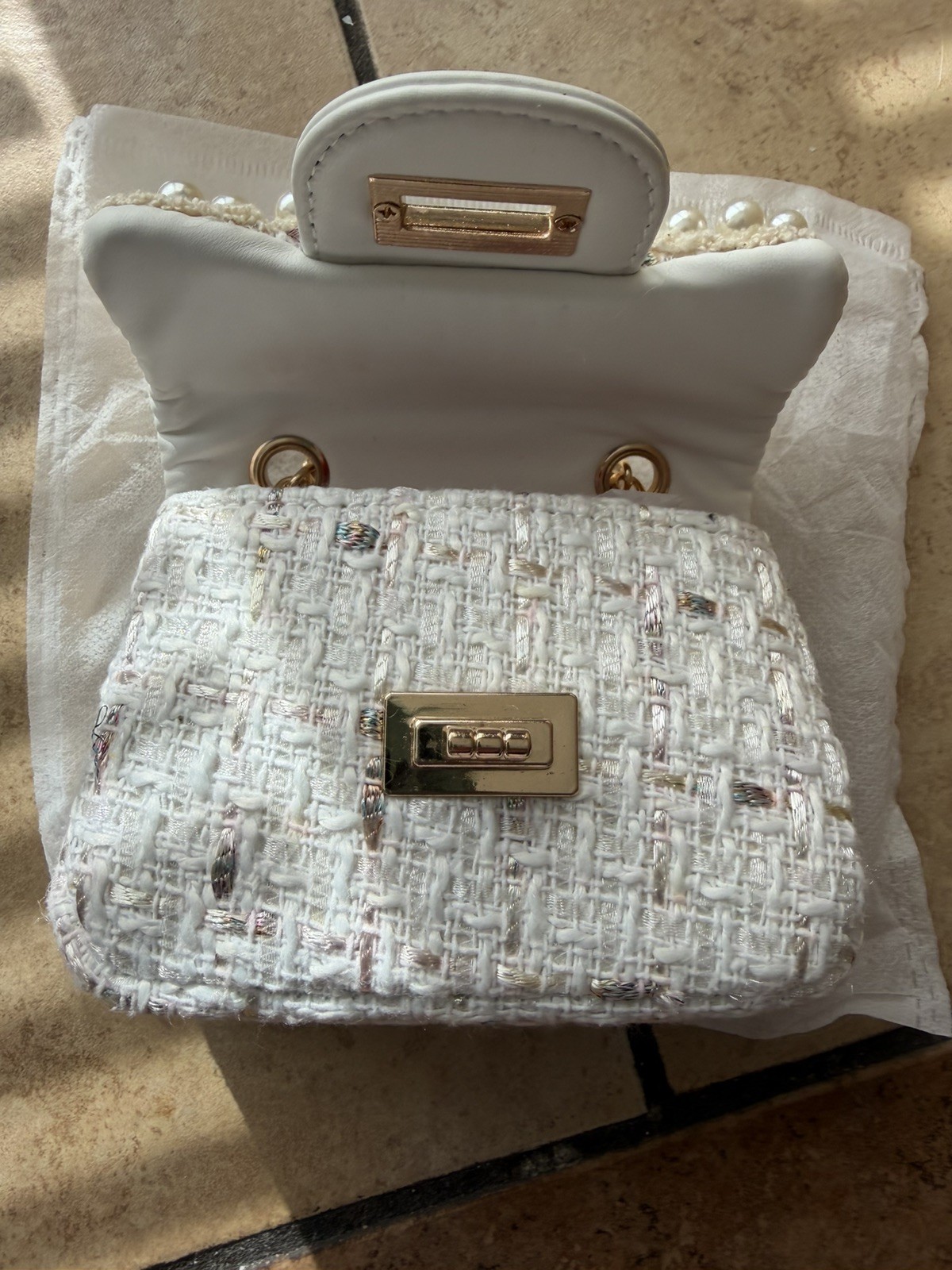 White Small Kids Purse for Girls