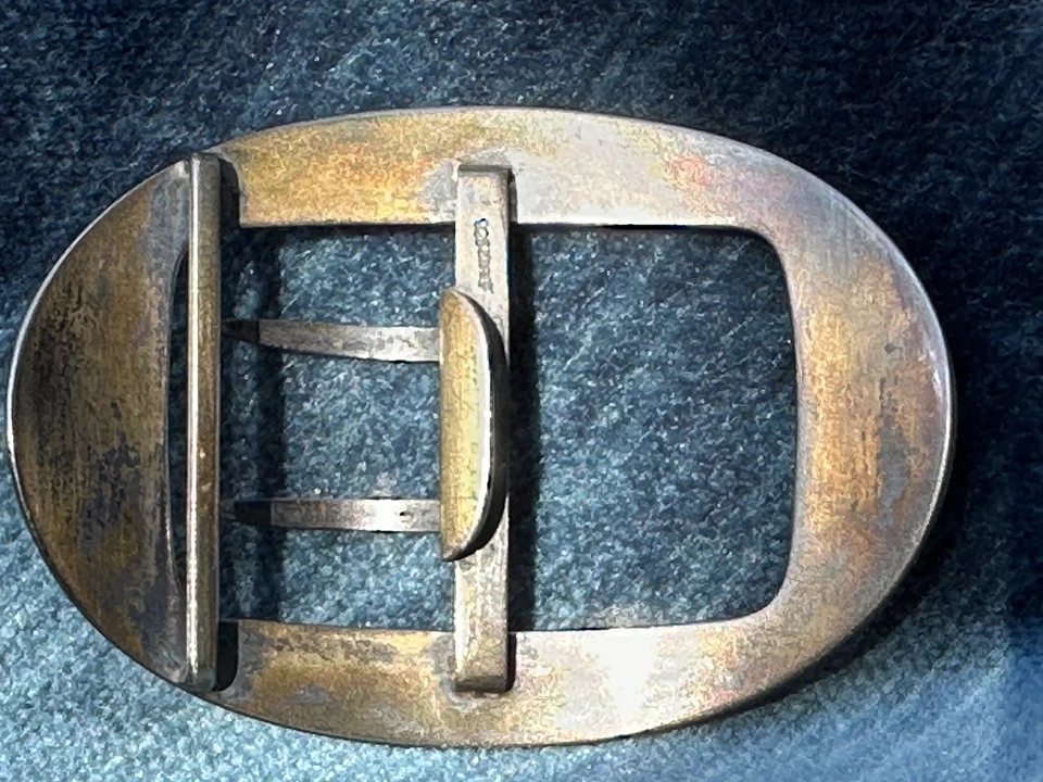 HERMOSA hebilla de cinturón esmaltada guilloche de plata 925 vintage, rosas pintadas a mano. Foto 4 de 4