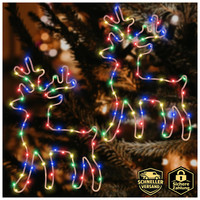 Rentier Weihnachtsdeko 120 LED Bunt Lichterkette 8 Modi Mit Timer Batterie 2