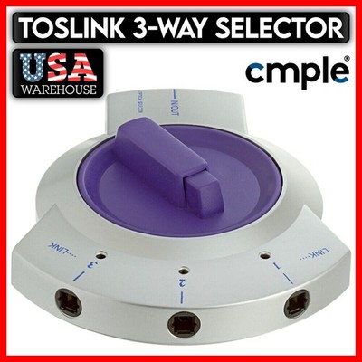 3 Way Optical Toslink Selector Bi-Directional Connector Female to 3x Female HDTV
