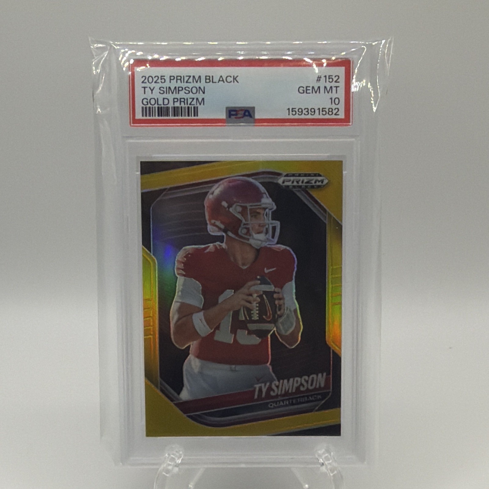 Panini Prizm Black 2025 Ty Simpson #152 Gold Prizm /10 PSA 10 RC PLEASE READ!!