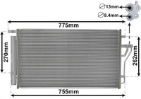 VAN Wezel Klimakondensator FüR KIA Sportage Hyundai Ix35 Carens IV