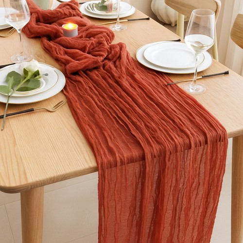 35" x 10ft Cheesecloth Table Runner Boho Gauze Table Runner for Table Decor - Bild 7 von 16