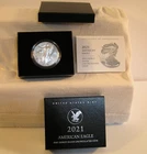 2021 W Uncirculated $1 Type 2 American Silver Eagle Box, OGP & COA