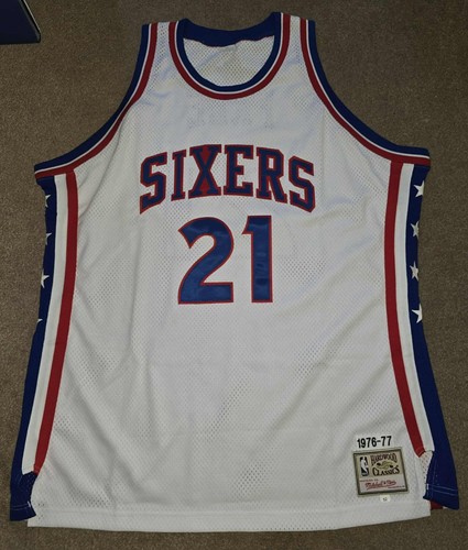 World B Free Philadelphia 76ers 1976-77 Mitchell & Ness Jersey Sz 52