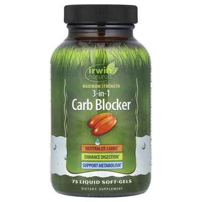 3-In-1 Carb Blocker , Maximum Strength, 75 Liquid Soft-Gels
