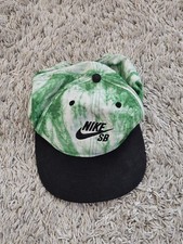 RARE Nike SB Hat Tie Dye Snapback Baseball Cap Youth Green/white/black