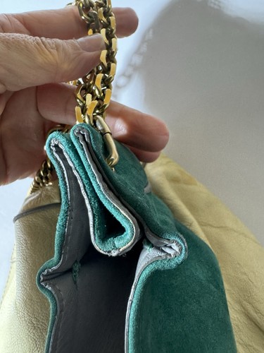 VTG Chloé Paddington Chain Strap Bag Green Suede & Cream Leather 2006 - Picture 8 of 19
