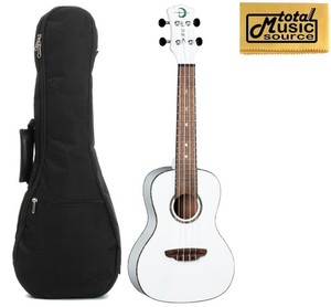 Luna Uke "Hau" Snow White Concert Ukulele w/ Padded Gigbag, UKE HAU C
