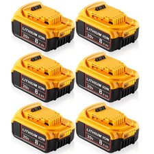 1-6 Pack 20V For DeWalt 20 Volt Max 8.0AH Lithium Ion Battery DCB206-2 DCB201
