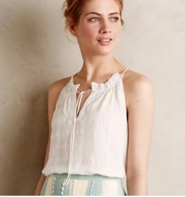 Anthroplogie HD In Paris Shadow Pane Silk Tank Top Size 2