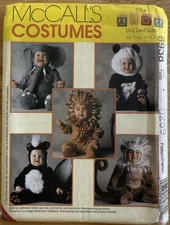 McCall’s Pattern 8938 Toddler Costume Elephant Panda Lion Skunk Size 1 Uncut FF