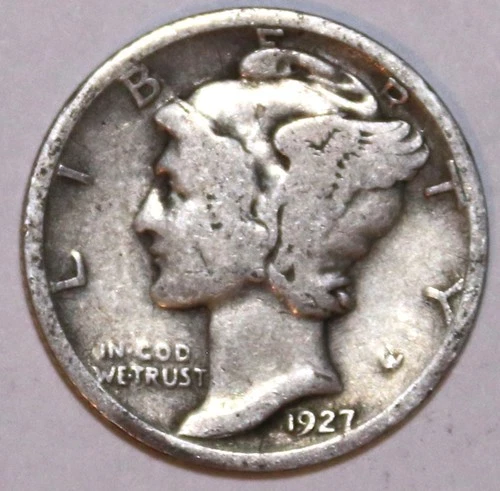 1927-S Mercury Dime - Very Good/Fine - #2242ED FREE SHIPPING