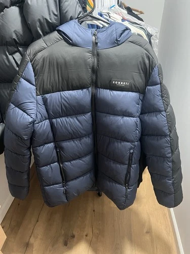 Sonneti Blast Mens Puffer Jacket SNM13170 135Navy Black M NWT - product listing photo