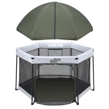 Baby Playpen with Sun Protection Canopy - Indoor & Outdoor Play Yard for Babi...
