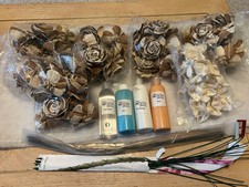 SOLA WOOD FLOWERS - 5 BAGS ROSES & 1 BAG? - 3 DYES & 1 SOFTENER - WIRE STEMS