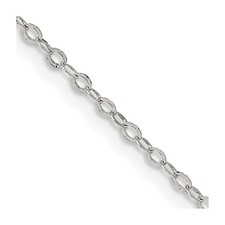 Sterling Silver 1.5mm Flat Open Oval Cable Chain Necklace