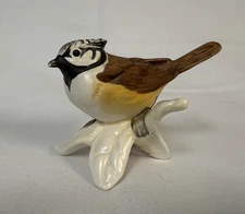 Goebel Vintage Crested Tit Porcelain Bird Figurine #38027 German
