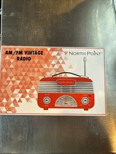 North Point Vintage Style AM FM Radio Portable Battery Operated Retro Look Works