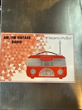 North Point Vintage Style AM FM Radio Portable Battery Operated Retro Look Works