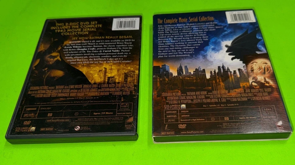 Batman 1943 + Batman & Robin 1949 Complete Movie Serial Collection DVD Set Lot Foto 2 de 4