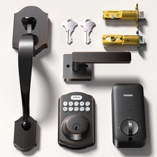Keyless Entry Door Lock Set Keypad Deadbolt Auto Lock Anti-Drill Rubbed Bronze