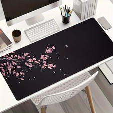 1pc Large Gaming Mouse Pad, Cherry Blossom Japanese Style Design Desk Mat  