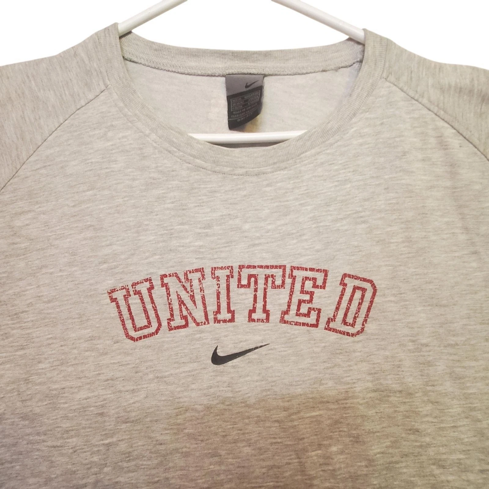 Vintage Nike Dri Fit Manchester United Soccer T Shirt Gray XL Mens Football Tee
