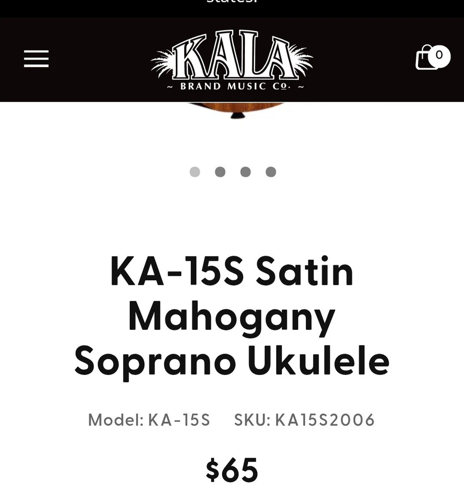 Kala KA-15S Satin Mahogany Soprano Ukulele with Gig Bag - Image 2 of 4