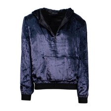 NWT Baja East Navy Velour Half Zip Long Sleeve Hooded Pullover Hoodie Sweater 2