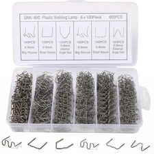 600 pcs/Set, Plastic Welding Nails, 6 Styles, with 0.8 mm, 0.6 clear 