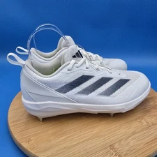 Adidas Adizero Instinct Softball Shoes Metal Cleats White Navy Women 7 IH3468