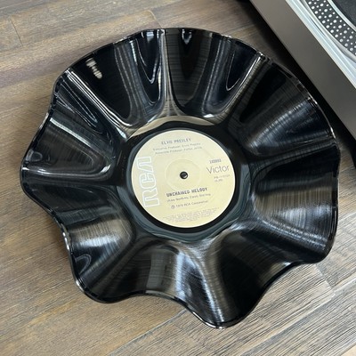 Record Bowl - Upcycled and Repurposed Bowl - Elvis Presley Unchained Melody