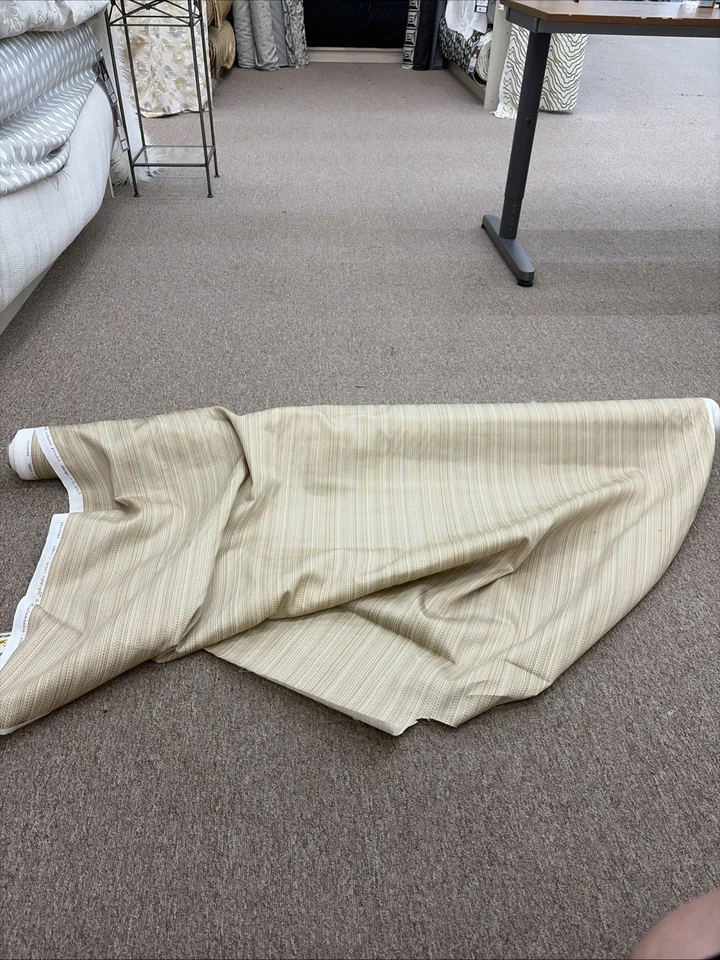 Estampado de algodón Scalamandre “Seasons” 20 3/4 yardas en beige estriado Foto 3 de 3