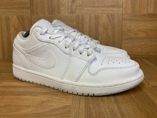 RARE   Nike Air Jordan 1 Low Triple White Men's Sneakers Sz 9 White 553558-130