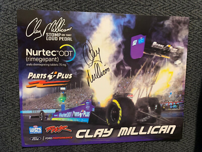 Clay Millican Signed Promo Card Nhra Drag Racing Autographed 2022