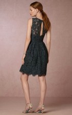 BHLDN Kinsley Dress Fit-N-Flare Lace Scalloped Hem Size 10 Emerald Green 