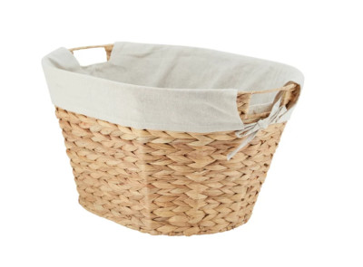 Better Home & Gardens, Braided Water Hyacinth, Laundry Basket, Natural, Hand Wov
