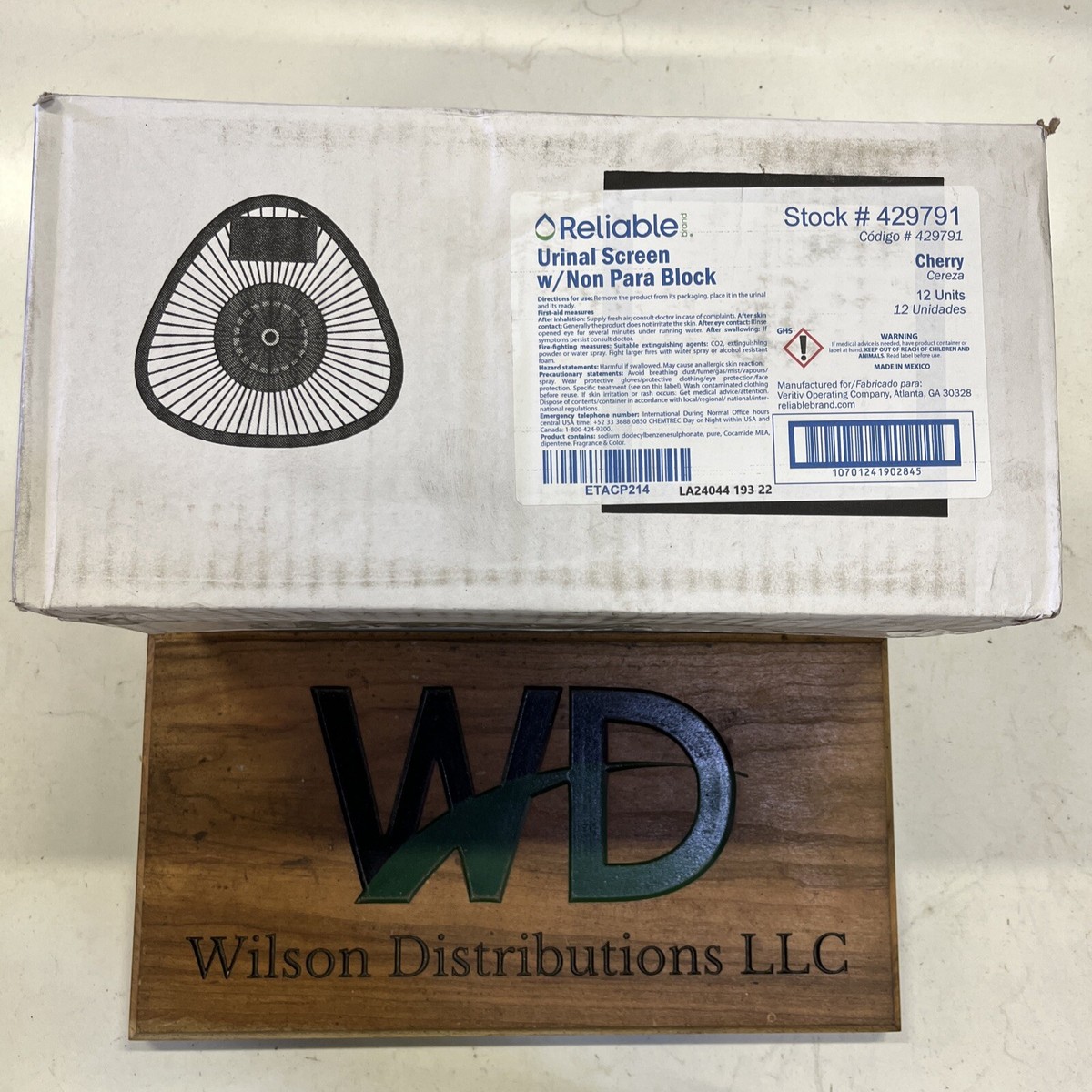 Urinal Screen with Block, Para, Cherry, 4 oz Pack of 12 Condition 