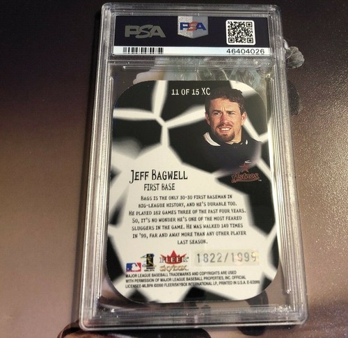 2000 Skybox EX außergewöhnlicher roter Stanzschnitt #11 Jeff Bagwell PSA 9 NEUWERTIG #/1999 Astros - Bild 2 von 2